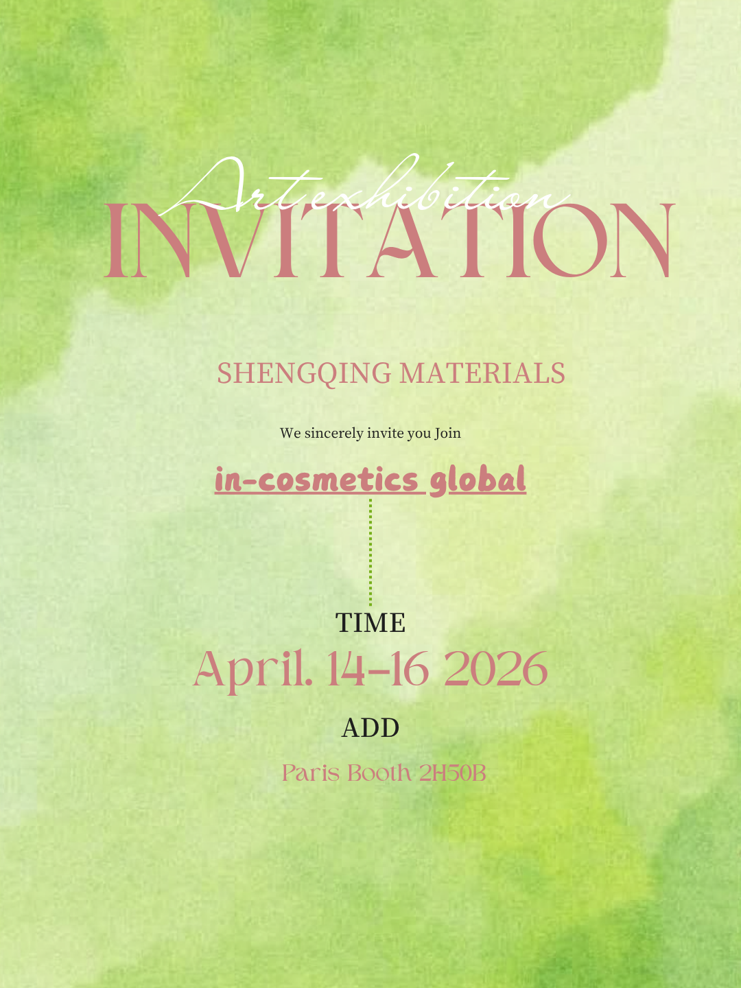 Shengqing Invites You to in-cosmetics Global 2026 in Paris